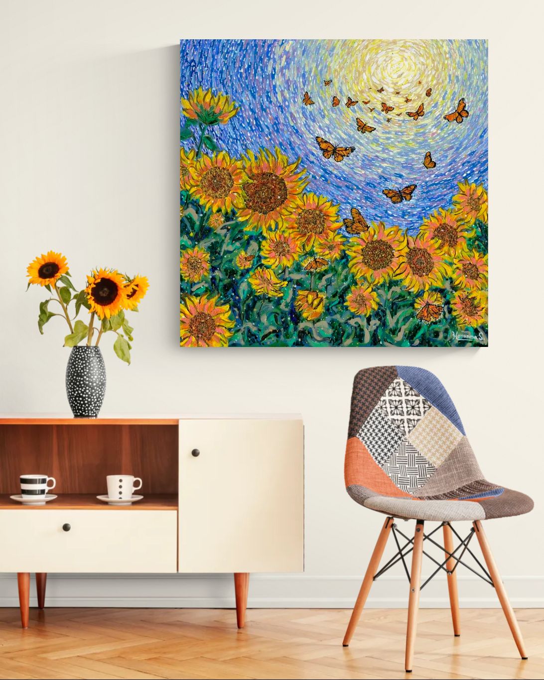 Sunflowers and Butterflies